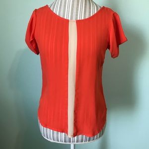 Beautiful Coral & Beige Top Size Small